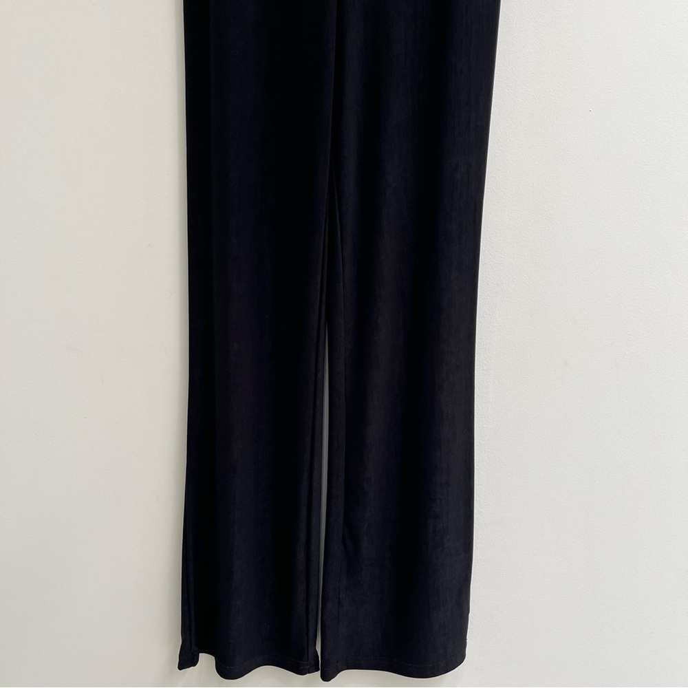 Vintage 90’s Y2K Express Tricot Black Slinky Jumpsuit Flare Leg Catsuit Stretch - Picture 5 of 11